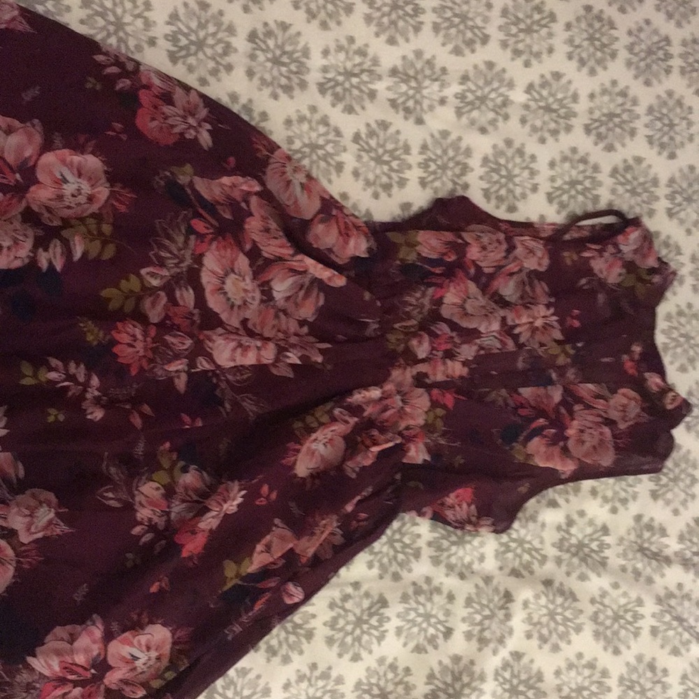 Button up halter floral dress kids || fits 14-16